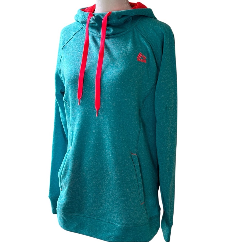 RBX Blue Pullover Hoodie Sweatshirt with Neon Accents